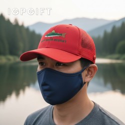 雙面網格背帽與口罩按鈕帽