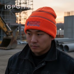 反光條針織帽