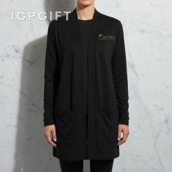 長版口袋開襟外套 - 女士