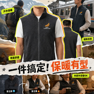 香港企業禮品訂製 - 保暖多功能男女款抓絨背心