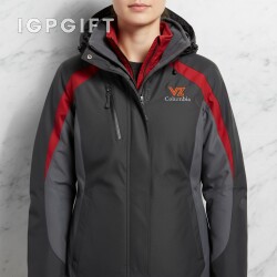 三合一顏色拼接女士外套