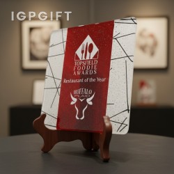 藝術玻璃融合獎牌 - 紅色