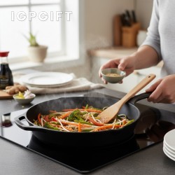 雙把手鑄鐵炒鍋 - 12