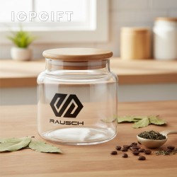 竹蓋玻璃儲物罐 - 16 盎司