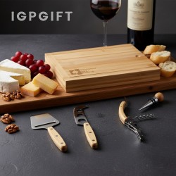 竹木4件套起司與葡萄酒工具組