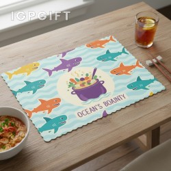 彩色鯊魚牙邊紙餐墊