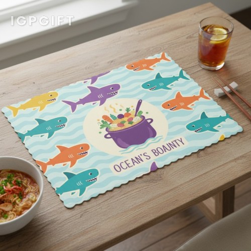 彩色鯊魚牙邊紙餐墊