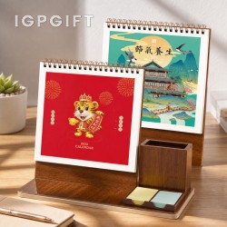 帶筆筒便簽簡約臺歷
