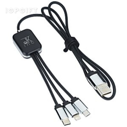 LED點亮商務充電數據線