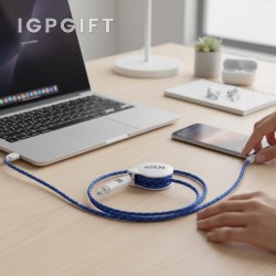 雙頭可伸縮纖維充電線