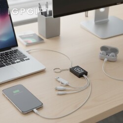 多功能雙充電式USB集線器