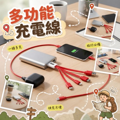 香港企業禮品訂製 - 多功能充電線