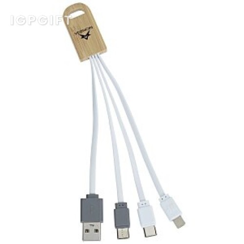 環保竹製雙頭充電線