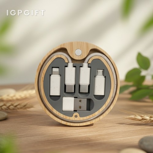 環保小麥六合一充電線