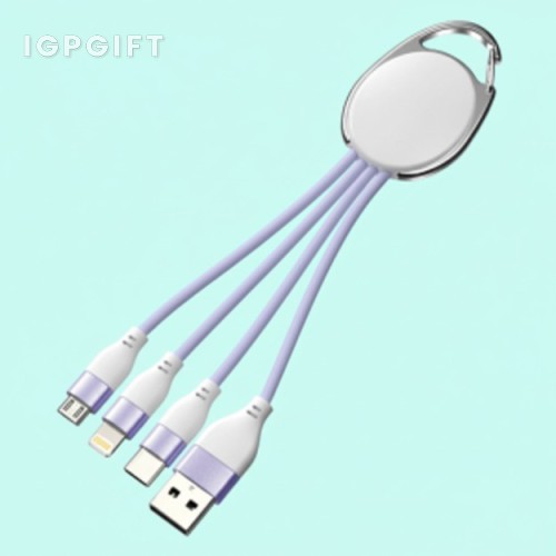 馬卡龍色三合一充電線