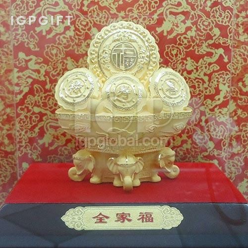 花開富貴福祿壽擺件