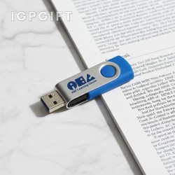 金屬旋轉橡膠包覆USB隨身碟 – 32GB
