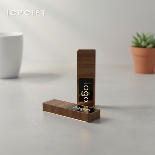 低調奢華發光木質USB