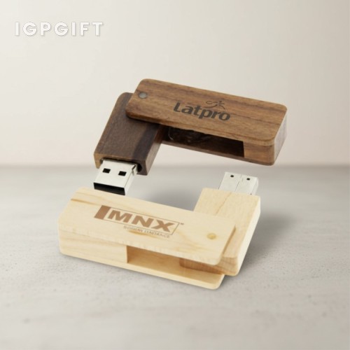 環保竹製矩形USB隨身碟 - 4GB