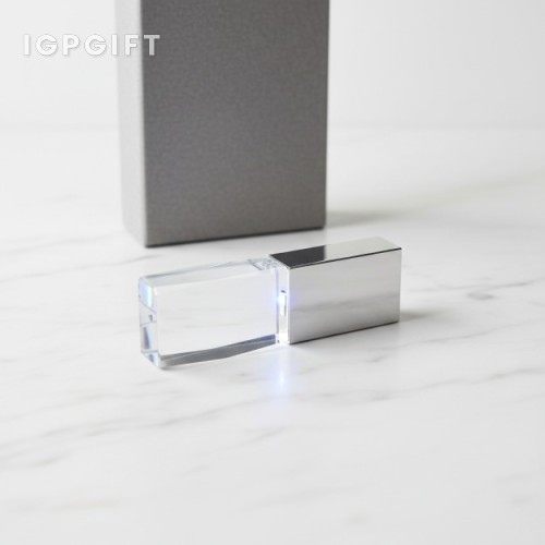 高端水晶USB隨身碟（LED燈） - 4GB