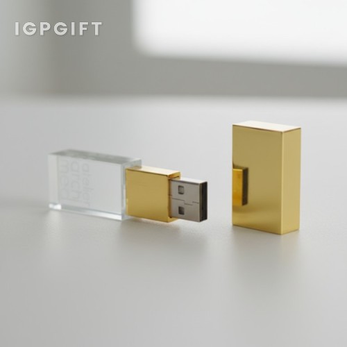 金色水晶USB閃存驅動器 - 4GB