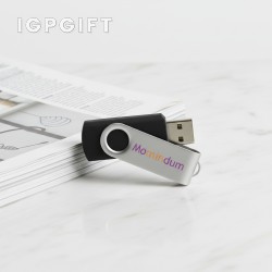 金屬旋轉橡膠包覆USB隨身碟 - 4GB