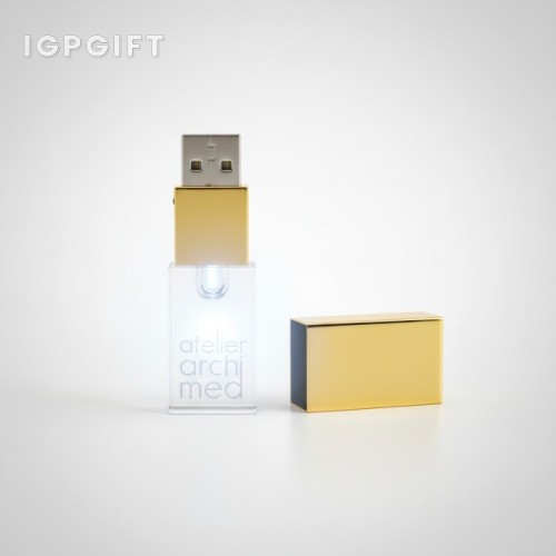 金色水晶USB閃存驅動器 - 4GB