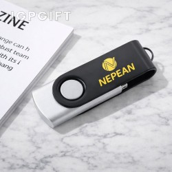 旋轉式USB-C隨身碟 - 黑色 - 16GB