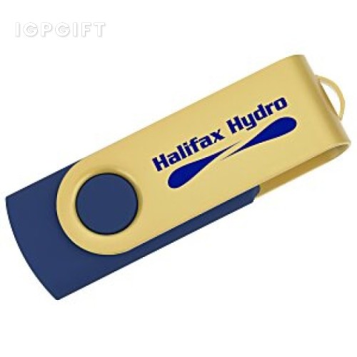 金色旋轉USB-C隨身碟 - 16GB
