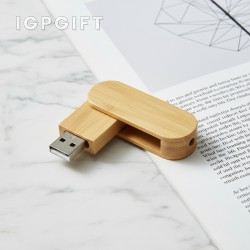 旋轉竹質USB閃存驅動器