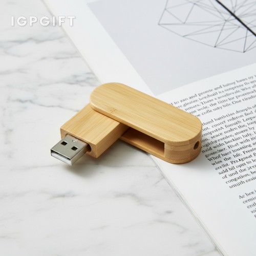 旋轉竹質USB閃存驅動器