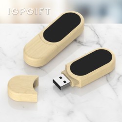 圓形木質LED燈USB儲存器