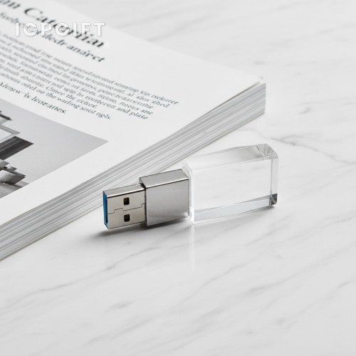 高端水晶USB隨身碟（LED燈） - 4GB