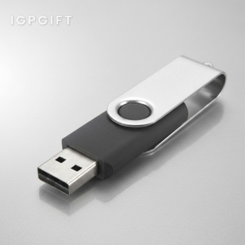 金屬旋轉橡膠包覆USB隨身碟 – 32GB