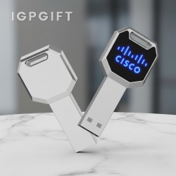 鑰匙形USB閃存驅動器（LED燈） - 4GB