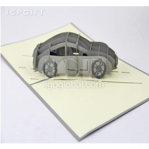 3D立體跑車祝福賀卡