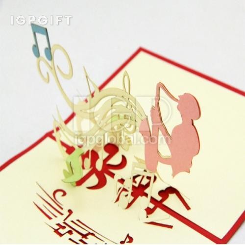 紙雕音樂符賀卡