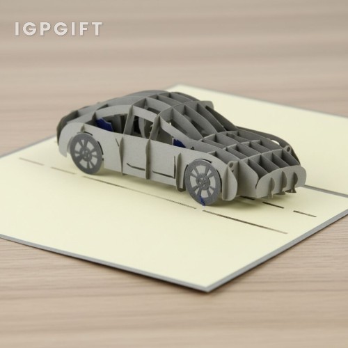 3D立體跑車祝福賀卡