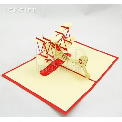復古飛機賀卡