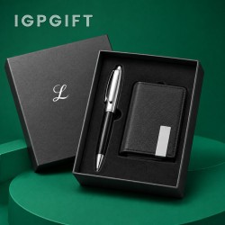 名片夾+水晶簽字筆套裝