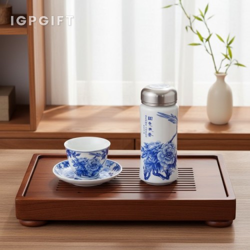 青花瓷保溫杯禮品套裝