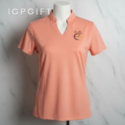 女士高爾夫條紋Polo上衣