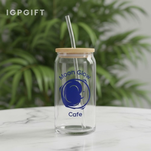竹蓋玻璃飲品杯