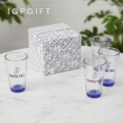 彩色底部啤酒杯套裝 - 16盎司