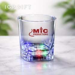 圓形立方體LED威士忌酒杯 - 8盎司