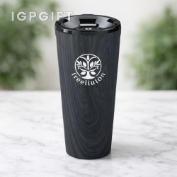 高端真空隨行杯 - 16盎司 - 木紋設計
