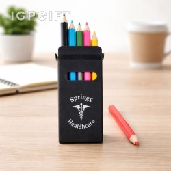 六色木製彩繪鉛筆套裝 - 啞光黑