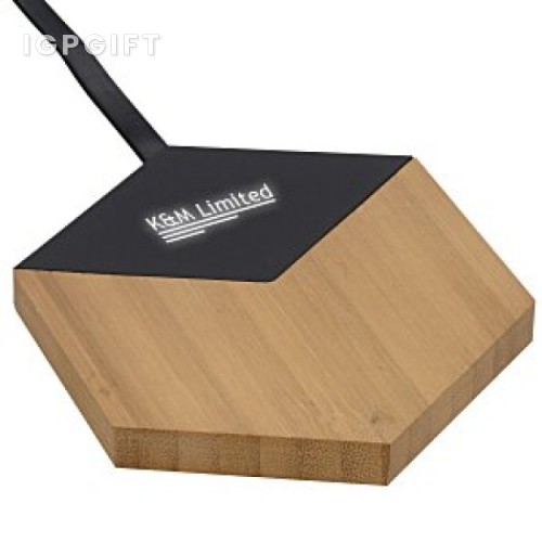 竹製發光logo無線充電器