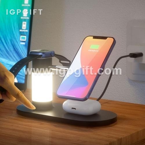四合一多功能無線帶燈充電底座