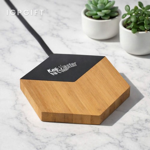 竹製發光logo無線充電器